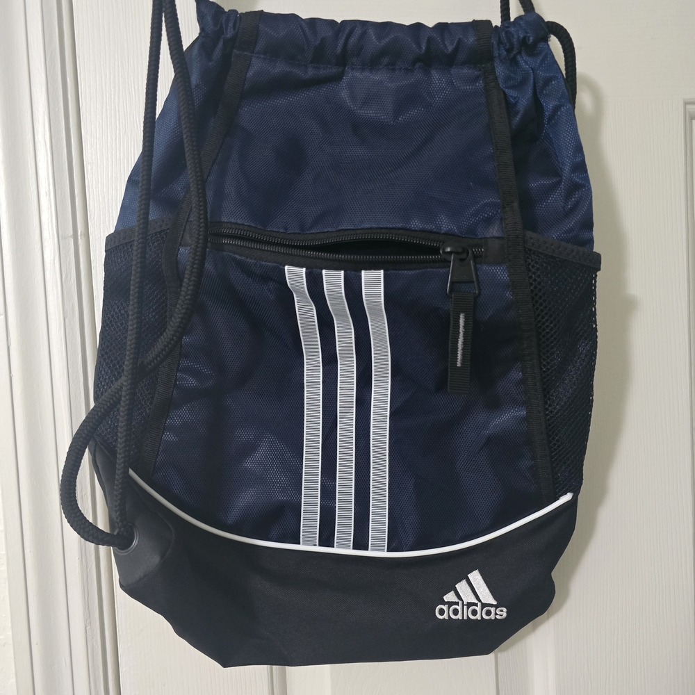 Adidas Navy and Black Drawstring Backpack